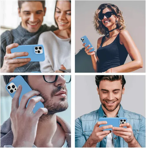 Vista 7 de Funda diseñada para iPhone 13 Pro Max, funda de silicona ultra delgada a prueba de golpes, de microfibra suave anti arañazos, protección mejorada