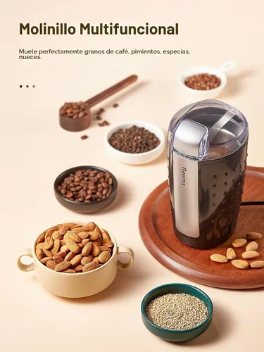Vista 5 de Molinillo de café, molinillo de café eléctrico con gran capacidad de 3.5 onzas, molinillo de café y especias de un solo toque con hoja inoxidable
