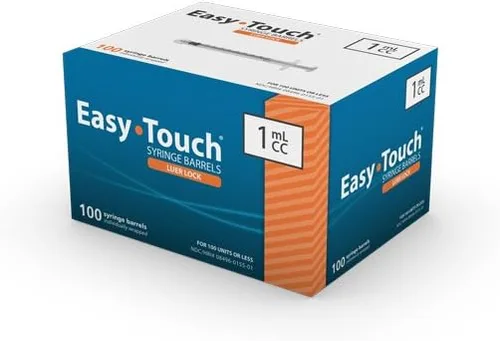 Vista 4 de EasyTouch Luer-Lock barril de jeringas, jeringa de 1ML, paquete de 100