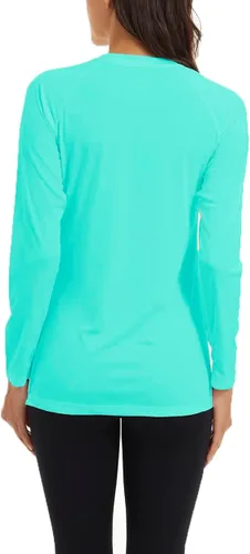 Vista 3 de NEYOUQE Ropa de manga larga con protección solar para mujer, camisas casuales UPF 50+ SPF Top