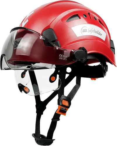 Vista 11 de SAFEBUILDER Casco de seguridad industrial con visera Casco duro ABS con visera Ventilación ajustable Casco de construcción Protección para la cabeza
