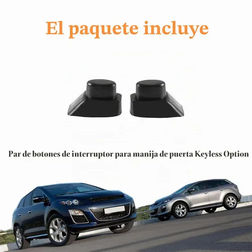 Vista 6 de Par de tapas de botón de interruptor de manija de puerta con opción sin llave compatible con Mazda 6 Speed 6 CX-7 RX-8 CX-9 MX-5, repuesto #