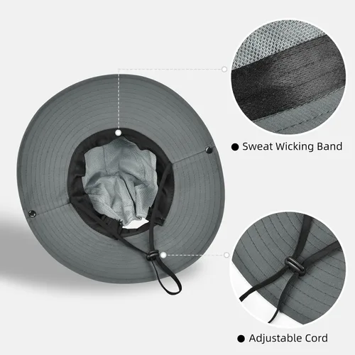 Vista 70 de Rosoz Sombreros de cola de caballo para mujer, protección UV, ala ancha 1 paquete-negro