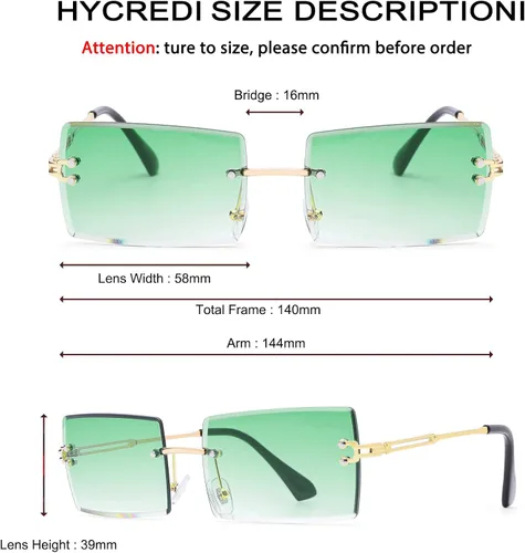 Vista 112 de Gafas de sol rectangulares para hombres/mujeres, gafas de sol pequeñas sin montura cuadrada