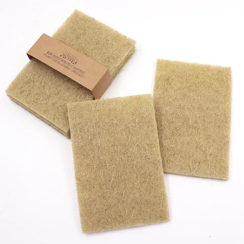 Vista 5 de Almohadillas naturales para fregar, paquete de 10 unidades - Estropajo de sisal antiarañazos, almohadillas de limpieza de sisal, de fibra de coco