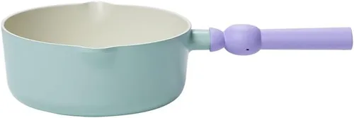 Vista 2 de Better Finger Kitchen - Mini wok antiadherente de 7 pulgadas con asa, revestimiento de cerámica de cocción saludable, olla para derretir leche con 2