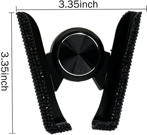 Vista 4 de SUNCARACCL Bling - Soporte de teléfono para automóvil, 360 grados, ajustable, de cristal, soporte de teléfono para salpicadero, parabrisas y Negro