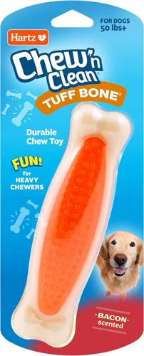 Vista 12 de Hartz Chew 'n Clean Tuff Bone - Juguete masticable resistente para perros, grande, paquete de 3 Varía