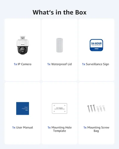 Vista 6 de ANNKE Cámara PoE 4K PT, audio de 2 vías, cámara de seguridad IP de inclinación de 345° de 80° para exteriores, seguimiento automático Lite