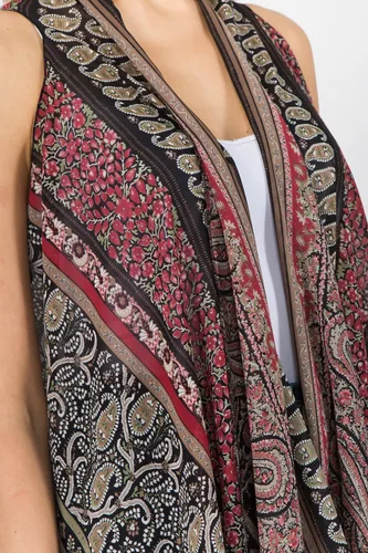 Vista 18 de Scarfand's - Chaleco de cárdigan largo para mujer, ligero, sin mangas, con parte delantera abierta
