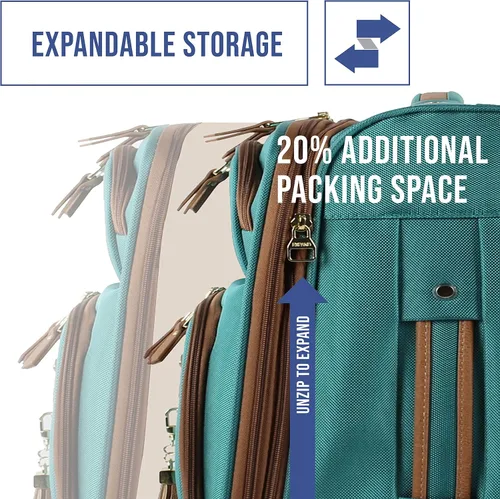 Vista 2 de Steve Madden Colección de equipaje de diseñador Maleta ligera y expandible para hombres y mujeres Bolsa de transporte duradera de 20 pulgadas