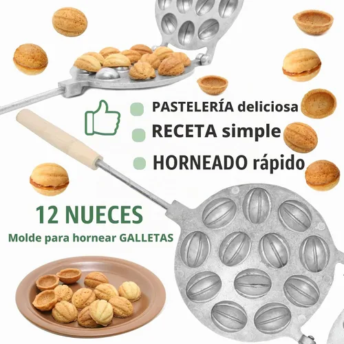 Vista 6 de Molde para galletas de nogal 12 - Oreshki Mold Maker - Moldes para galletas