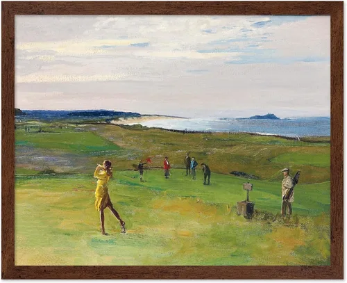 Vista 24 de Monem Art - Póster de pintura vintage para niños jugando en la orilla, impresión retro para niños, arte de playa, arte de velero, arte costero