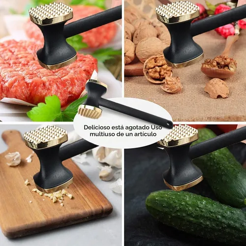 Vista 6 de Martillo manual para ablandar carne de cocina - Martillo manual resistente, Martillo para carne utilizado para bistec, pollo, pescado, Ablandador