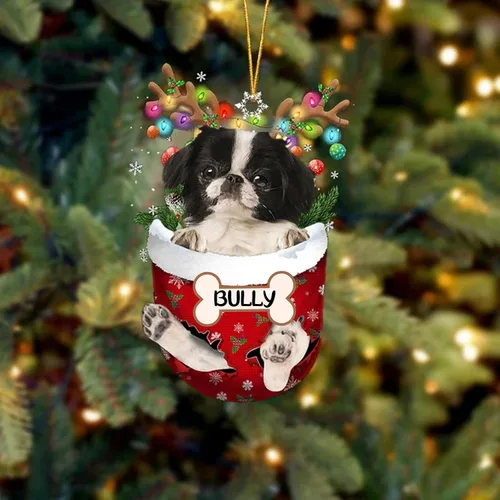 Vista 212 de IZI POD Affenpinscher Adorno de Navidad personalizado para perro, adorno de bolsillo de nieve para perro para árbol de Navidad, adorno acrílico