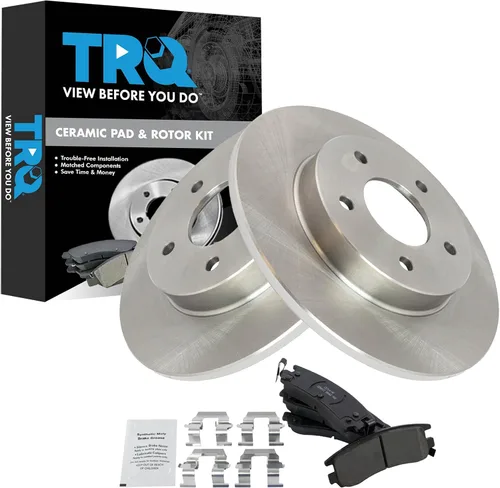 Vista 49 de TRQ Juego de pastillas de freno y rotor de cerámica trasera compatible con Honda Accord V6 1998-02 3.0L con frenos de disco traseros 02-06 Acura RSX