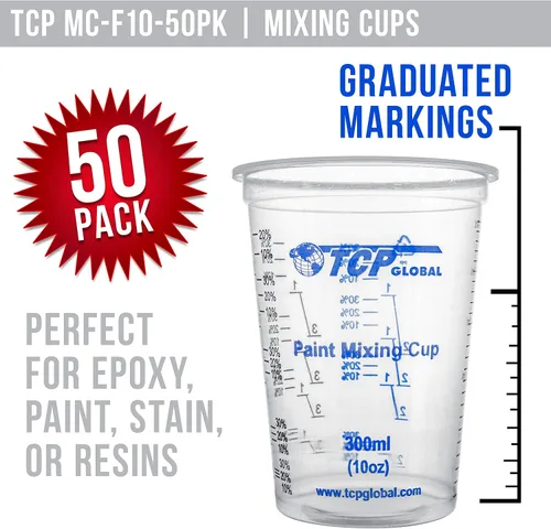 Vista 2 de TCP Global Vasos mezcladores de plástico graduados de 10 oz