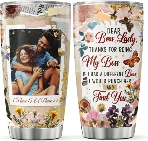 Vista 9 de CUBICER Vasos de café personalizados con foto personalizada para mejores amigos, tazas de té con tapa, frases divertidas, nombre personalizado
