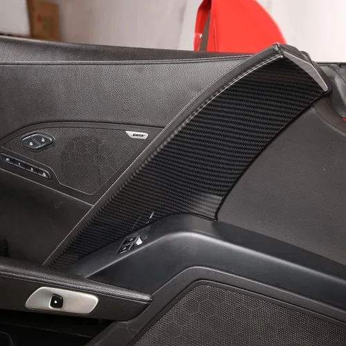 Vista 4 de TINKI Se adapta a 2014-2019 C7 Corvette Panel de puerta interior Molding Trim Cubierta de puerta Adhesivo interior para Chevrolet Corvette C7 2014