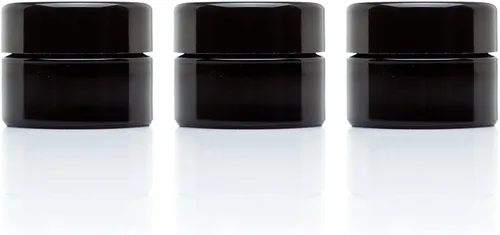 Vista 9 de Infinity Jars Tarro clásico de vidrio negro de 0.5 fl oz, hermético, a