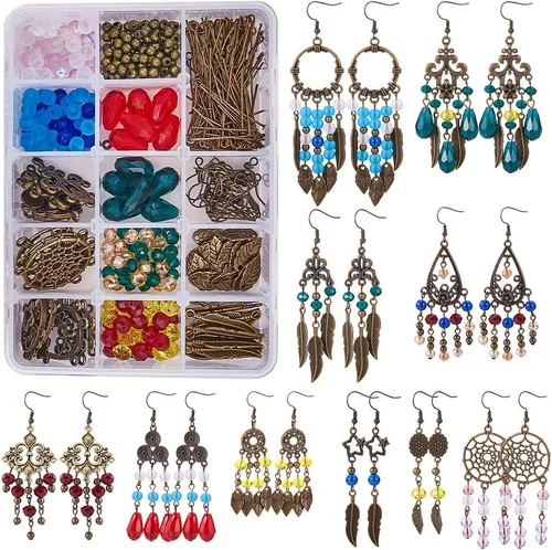 Vista 10 de SUNNYCLUE Araña Bohemia Círculo Lentejuelas Borla Pluma Encanto