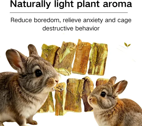 Vista 9 de Rabbit Chew Toys,Natural Papaya Chew Sticks for Chinchilla Bunny
