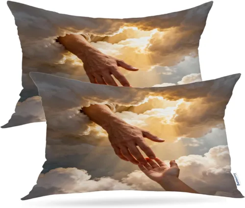 Vista 57 de Batmerry Autumn Forest Throw Pillow Covers, Yellow Orange Foliage in Fall Park Decorative Pillow Covers Digital Printing Blended for Couch Sofa Bed