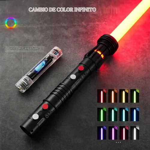 Vista 3 de DAMIENSABER - Sable de luz RGB3.0 de doble hoja con balanceo suave, sable de luz de duelo con control de movimiento, 16 fuentes de sonido, sables