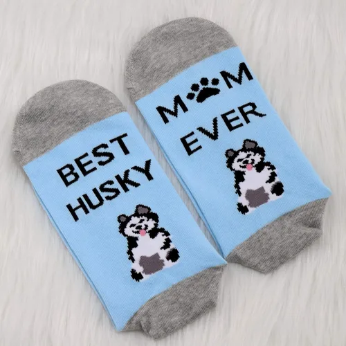 Vista 5 de MBMSO Husky Mom Sock Funny Husky Gift 2 pares Best Husky Mom Ever Sock Lover Gift
