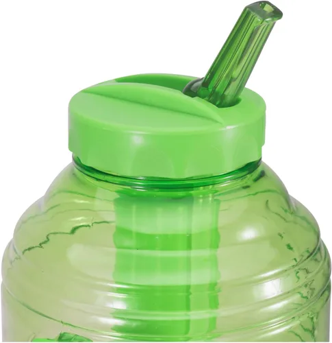 Vista 4 de COOL GEAR Paquete de 2 botellas de agua deportivas Big Freeze de 80 onzas con barra de congelador y asa, botella de agua de color hidratante