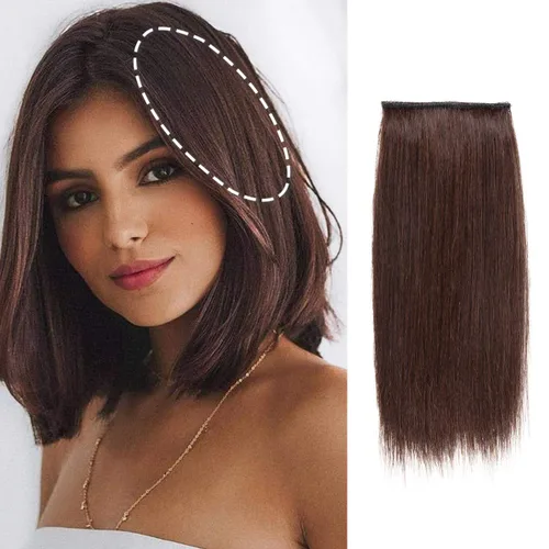 Vista 19 de Extensiones de cabello con clip de volumen real de cabello humano liso y sedoso, extensiones de cabello cortas y naturales invisibles para mujer