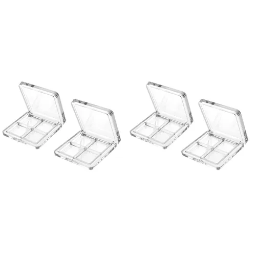 Vista 12 de Beaupretty Paleta de sombra de ojos vacía 4 rejillas sombra de ojos lápiz labial caja de almacenamiento caja de maquillaje transparente DIY