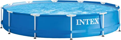 Vista 10 de Intex 28200EH - Piscina redonda de 10 pies x 30 pulgadas para 4 personas, marco de metal para exteriores, sobre el suelo, con fácil instalación