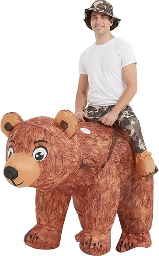 Vista 2 de One Casa Disfraz inflable de oso para montar en el aire divertido vestido elegante para fiesta de Halloween para adultos