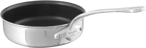Vista 3 de Mauviel M'COOK - Sartén de 5 capas con tapa, mango de acero inoxidable fundido, 0.7 cuartos de galón