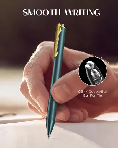Vista 3 de Bolígrafos Zalantan 0.5MM retráctiles de gel metálico, bolígrafo elegante de metal premium, cañón agradable, bolígrafos de escritura suave, tinta