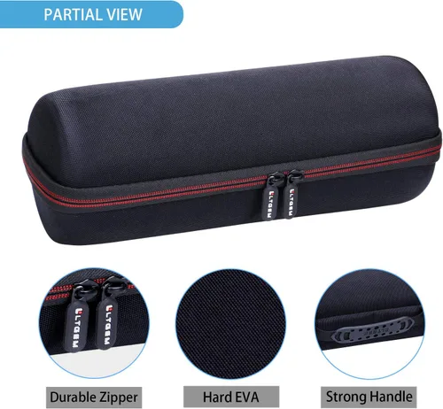 Vista 3 de LTGEM - Funda compatible con Ultimate Ears Boom 4/3, altavoz portátil impermeable y base de carga, color negro