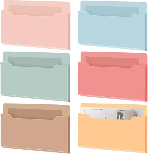 Vista 26 de Fuutreo Organizador magnético de archivos de pared, 6 unidades, soporte magnético para archivos de pared, frigorífico, revistas, papel para cartas