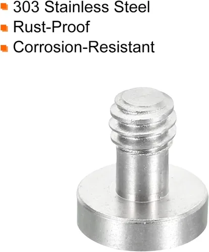 Vista 4 de PATIKIL Tornillo trípode de liberación rápida para cámara de 1/4"-20 roscas de 0.512 in de longitud, paquete de 5 tornillos hexagonales de acero