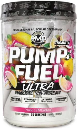 Vista 16 de PMD Sports Pump Fuel All in Insanity, Polvo Pre-Entreno Definitivo y Bomba Muscular, Energía de Máxima Fuerza, Concentración, Resistencia