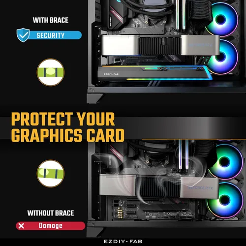 Vista 7 de EZDIY-FAB Soporte Abrazadera para GPU ARGB de 5V, Refuerzo de Soporte para Tarjeta Gráfica GPU, Soporte para Tarjeta de Video, Estructura