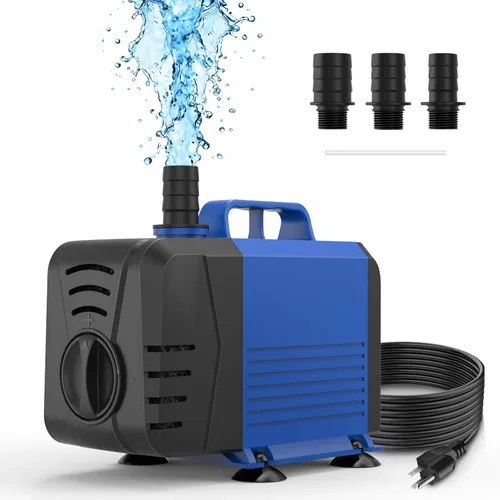 Vista 8 de Bomba sumergible de 400 GPH (1500 L/H, 25 W), bomba de fuente de agua con protección contra sobrecalentamiento, bomba de agua ultra silenciosa