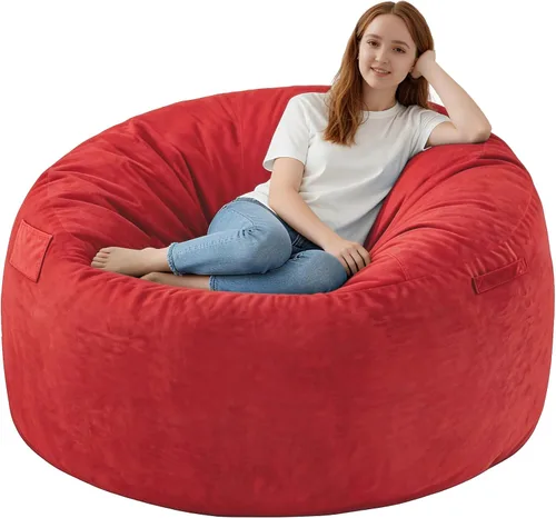 Vista 83 de Silla de Puf de 2 pies, Sillas de Puf Cómodas con Relleno de Espuma Viscoelástica, Sofá de Puf Esponjoso con Cubierta de Terciopelo Holandés, Sillas