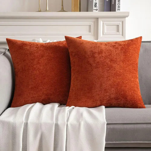 Vista 22 de MIULEE - Pack de 2 fundas de almohada decorativas beige de 16x16 pulgadas, cojines suaves de chenilla para sofá, fundas de cojín de estilo casa