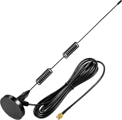 Vista 3 de Bingfu Doble banda VHF UHF 136-174MHz 400-470MHz Handheld Two Way Ham Radio Antena de base magnética SMA Antena macho para Walkie Talkie Icom Yaesu