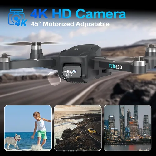 Vista 8 de Drones con cámara para adultos 4K, dron GPS con controlador de pantalla LCD de 4.5" Seguimiento automático de seguimiento 5G de largo alcance