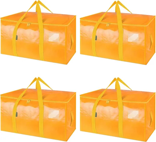 Vista 38 de BALEINE Paquete de 2 bolsas de mudanza de gran tamaño con asas reforzadas, bolsa de almacenamiento resistente para ropa, suministros de mudanza