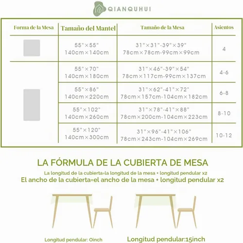 Vista 6 de QIANQUHUI - Mantel bordado para mesa de comedor, mantel rústico para cocina estilo granja, mantel rectangular a prueba de polvo, derrames y manchas
