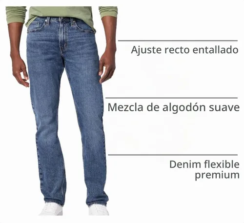 Vista 6 de Signature by Levi Strauss & Co. Gold Label Jeans ajustados y rectos para hombre Riptide