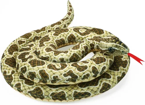 Vista 8 de Romart Animales de peluche de serpiente Cobra de 67 pulgadas, gran juguete de peluche realista de Cobra, animales de peluche gigantes y realistas